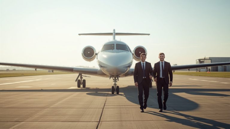 Student pilot and instructor approaching a twin-engine training aircraft for multi-engine rating training