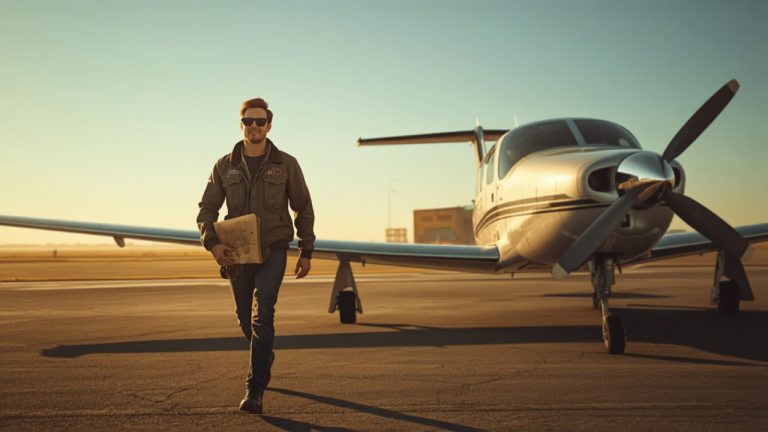 Student pilot walking toward a training aircraft before a solo cross-country flight